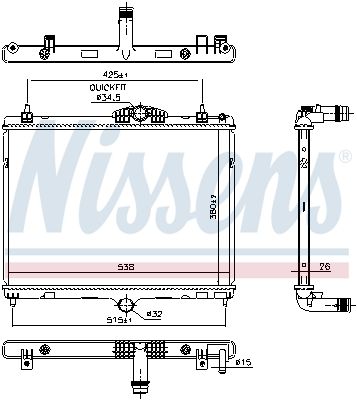 Nissens 606055 Радіатор, система охолодження двигуна