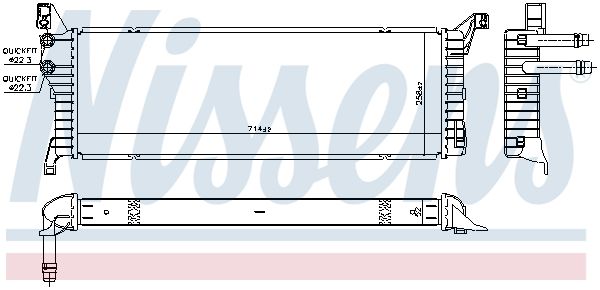 Nissens 606087 Низькотемпературний радіатор, охолоджувач наддув. повітря
