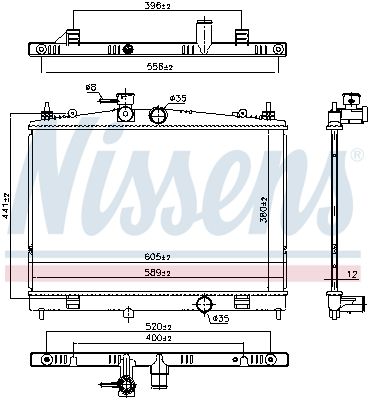 Nissens 607128 Радіатор охолодження двигуна