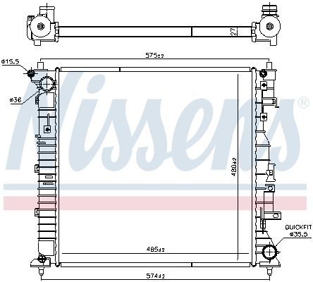 Nissens 607158 Радіатор, система охолодження двигуна