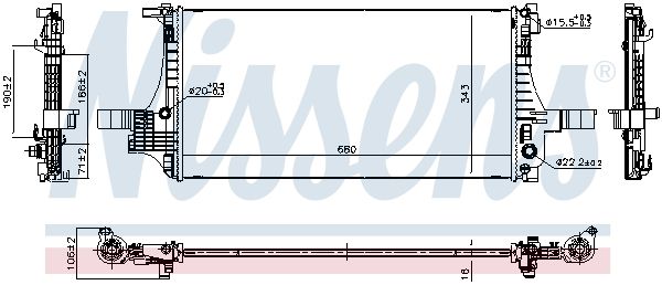 Nissens 607221 Радіатор охолодження двигуна