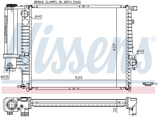 Nissens 60743A Радіатор охолодження двигуна First Fit