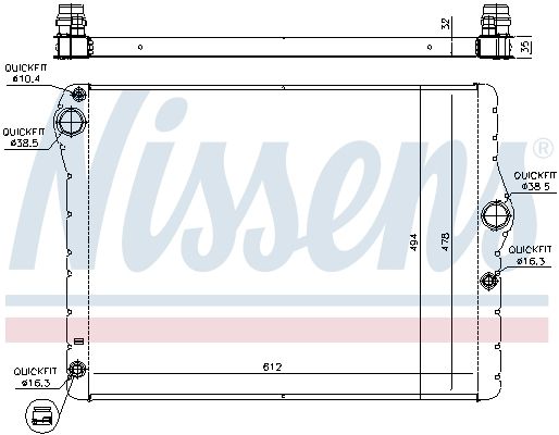 Nissens 60779 Радіатор охолодження двигуна First Fit