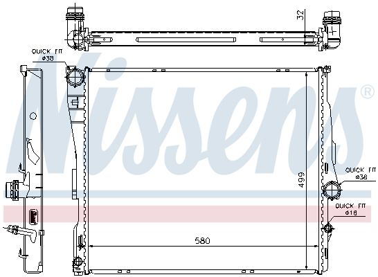 Nissens 60807 Радіатор, система охолодження двигуна