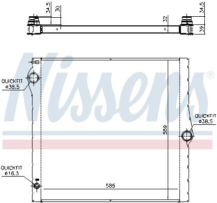 Nissens 60825 Радіатор, система охолодження двигуна
