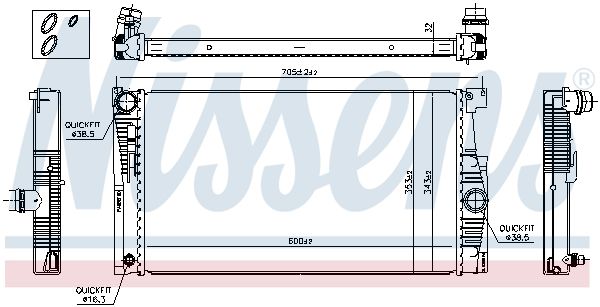 Nissens 60842 Радіатор, система охолодження двигуна
