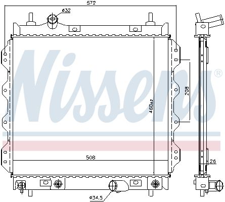 Nissens 61002 Радіатор, система охолодження двигуна