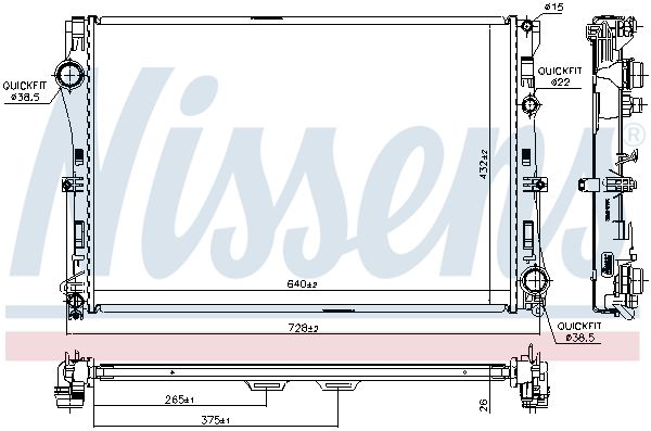 Nissens 627033 Радіатор, система охолодження двигуна