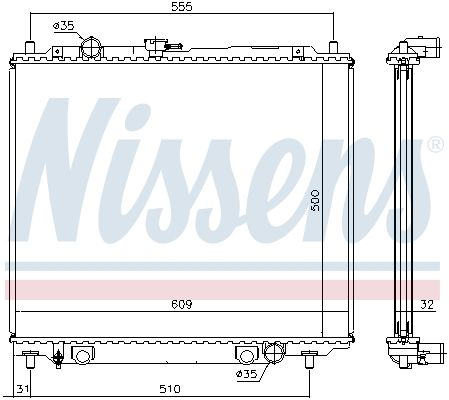 Nissens 62801 Радіатор, система охолодження двигуна