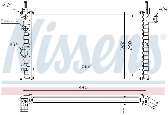 Nissens 63050A Радіатор, система охолодження двигуна