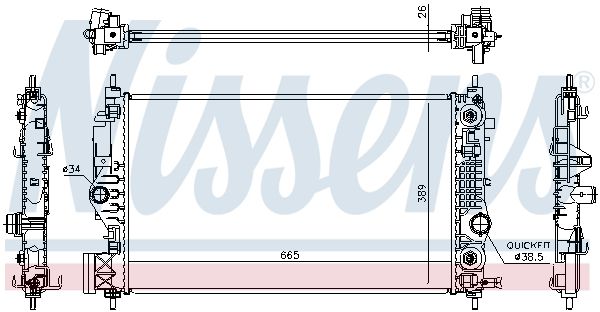 Nissens 630762 Радіатор, система охолодження двигуна