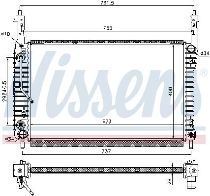 Nissens 63119 Радіатор, система охолодження двигуна