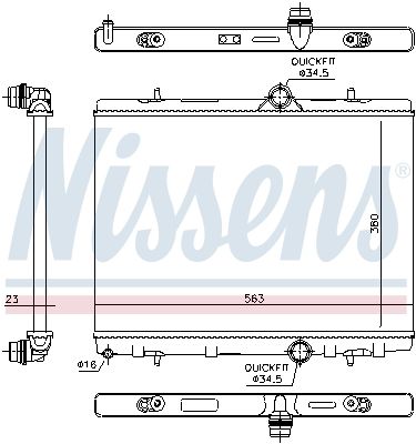 Nissens 636043 Радіатор, система охолодження двигуна
