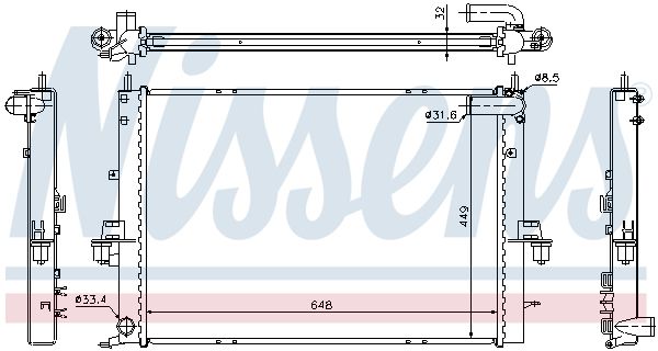 Nissens 64308A Радіатор охолодження двигуна
