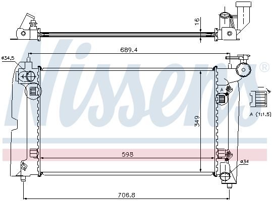 Nissens 64648A Радіатор, система охолодження двигуна