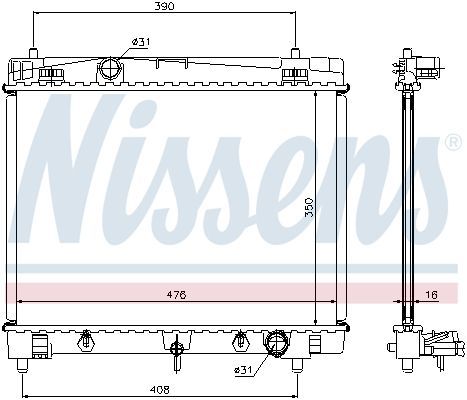 Nissens 64682 Радіатор, система охолодження двигуна