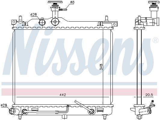Nissens 67098 Радіатор, система охолодження двигуна