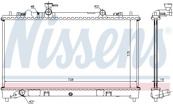 Nissens 68509 Радіатор, система охолодження двигуна