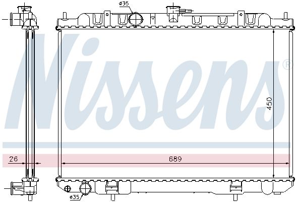 Nissens 68705A Радіатор охолодження двигуна First Fit