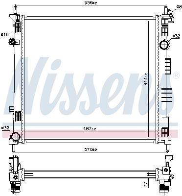 Nissens 68774 Радіатор, система охолодження двигуна