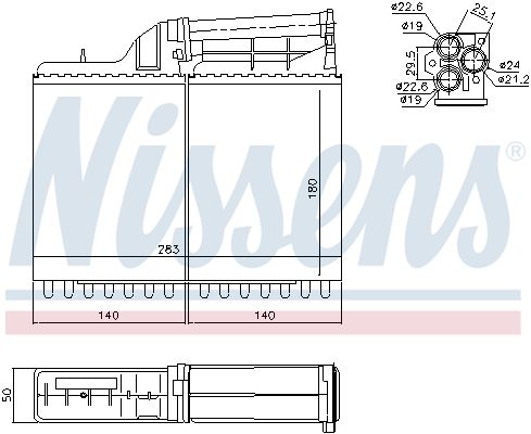 Nissens 70502 Теплообмінник, система опалення салону