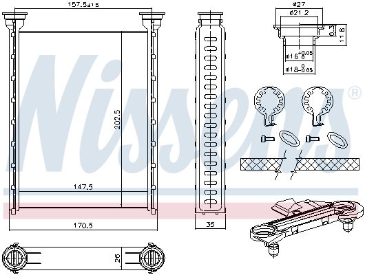 Nissens 707214 Теплообмінник, система опалення салону