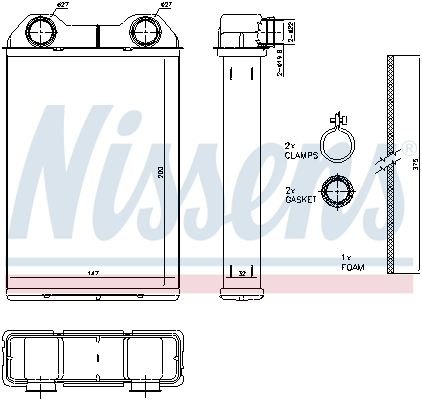 Nissens 70808 Радіатор пічки First Fit