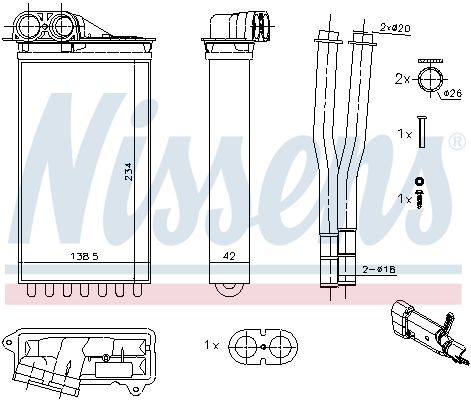 Nissens 71161 Теплообмінник, система опалення салону