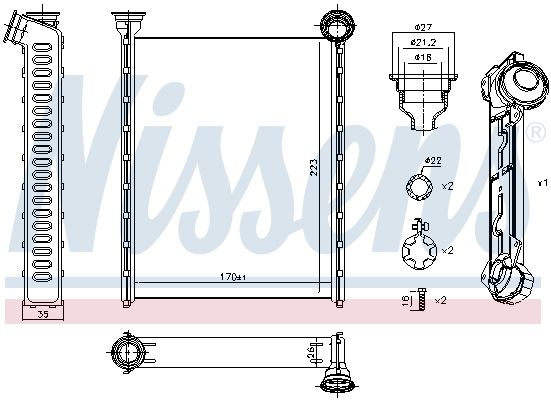 Nissens 71162 Теплообмінник, система опалення салону