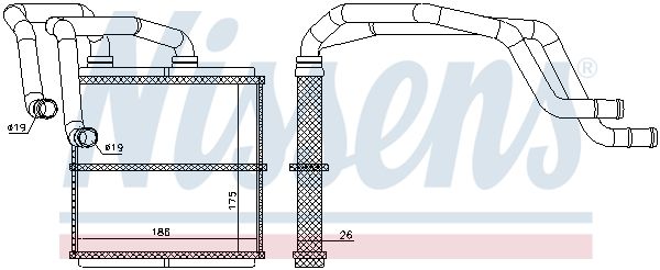 Nissens 72219 Теплообмінник, система опалення салону