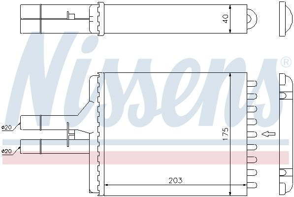 Nissens 72656 Теплообмінник, система опалення салону