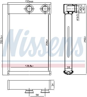 Nissens 72669 Радіатор пічки