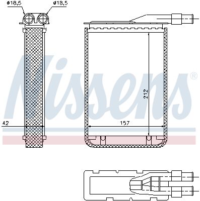 Nissens 733591 Теплообмінник, система опалення салону