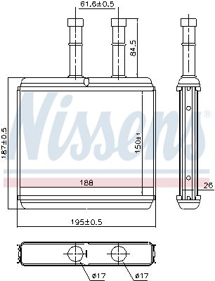 Nissens 76504 Теплообмінник, система опалення салону