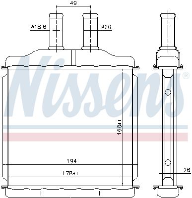 Nissens 76509 Теплообмінник, система опалення салону