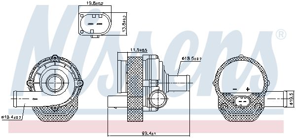 Nissens 831057 додатковий водяний насос (контур охолоджувальної рідини)