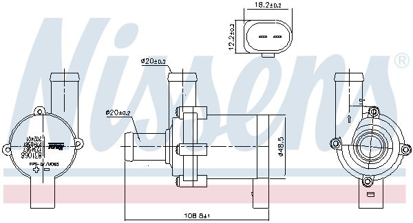 Nissens 831068 Насос охолоджувальної рідини, охолодження двигуна