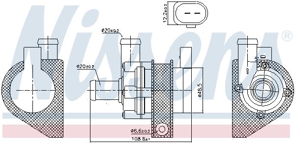 Nissens 831069 додатковий водяний насос (контур охолоджувальної рідини)