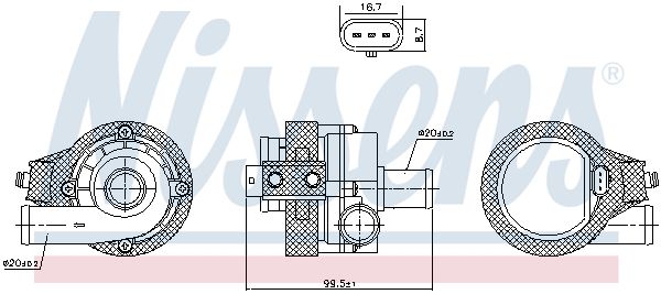 Nissens 831091 Водяний насос, контур охолодження електропривода