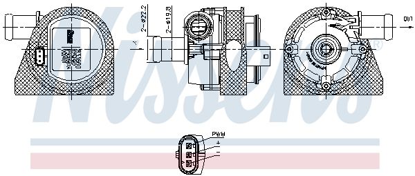 Nissens 833660 Додатковий водяний насос, інтеркулер