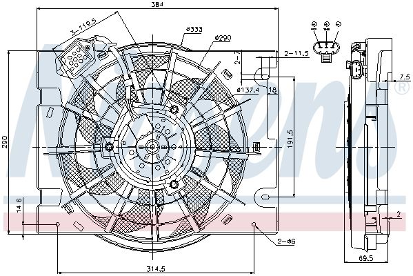 Nissens 85186 Вентилятор охолодження двигуна