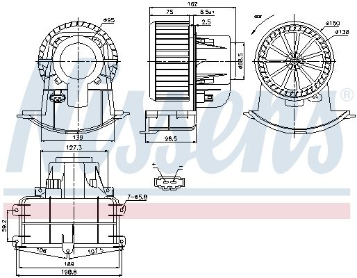 Nissens 87033 Вентилятор салону