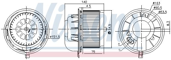 Nissens 87077 Вентилятор салону