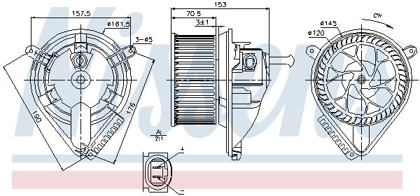 Nissens 87095 Вентилятор салону