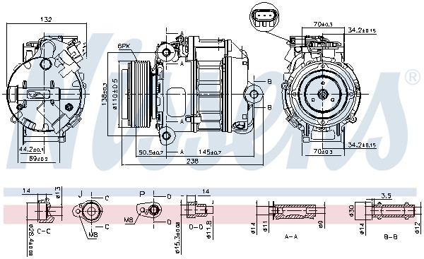 Nissens 890037 Компресор кондиціонера First Fit