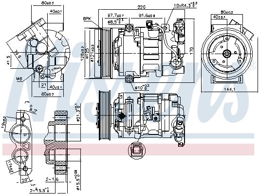 Nissens 890044 Компресор, система кондиціонування повітря