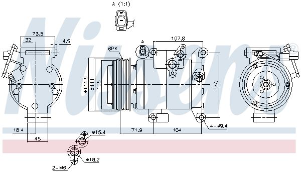 Nissens 890045 Компресор кондиціонера First Fit