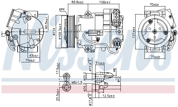 Nissens 890058 Компресор, система кондиціонування повітря