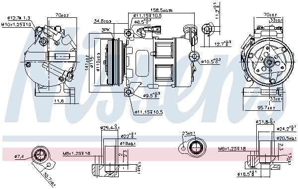 Nissens 890062 Компресор, система кондиціонування повітря