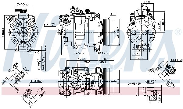 Nissens 890070 Компресор, система кондиціонування повітря